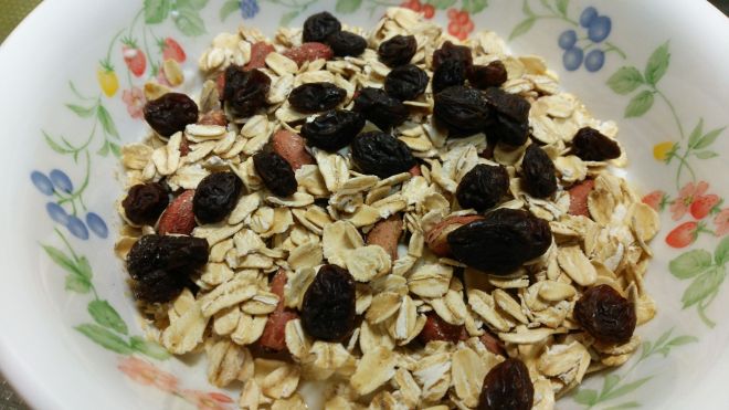 レーズンをかけたところ